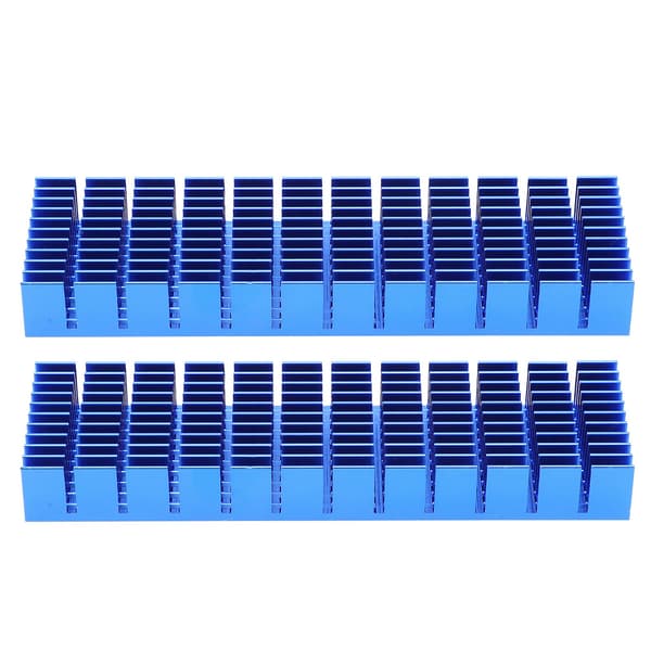 2 stk. køleplade i aluminium, køleradiator CPU-køler industrielle komponenter kongeblå P35x14x120