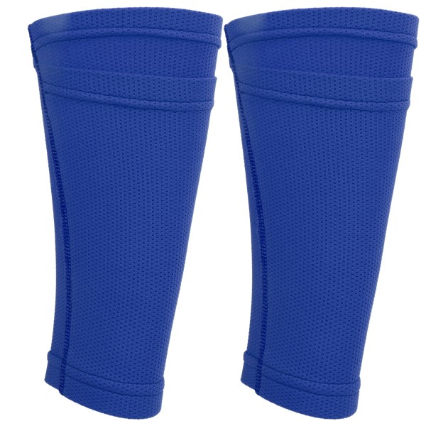 1 Pair Soccer Shin Guard Socks Double Layer Shin Pad Sleeves for Football Training BlueAdult / L