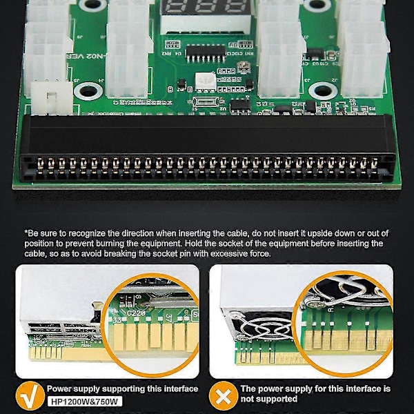 6-nastainen Ethereum Eth Zec Louhinta Virtalähde 12v Gpu/psu Breakout-kortti