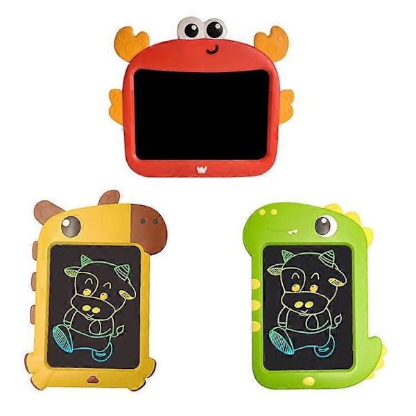 2 stk. Dinosaurer og Små Krabber Leke for 2 3 4 5+ År Gamle Gutter Jenter LCD Magisk Tavle Barnetavle Tegnebrett 9 tommer Leke Pedagogisk Ga