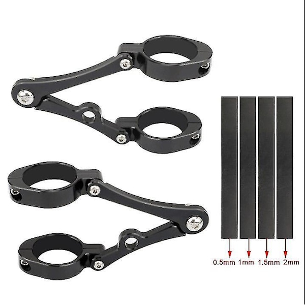 Universal Motorcykel Forlygte Montering Beslag Klemme til Harley Dyna Chopper Bobber - Passer til 37mm, 41mm, 49mm, 54mm Gaffelrør 39-41mm Krom