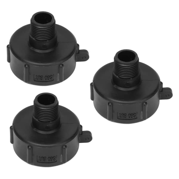 3 stk. IBC-tankforbindelse G3/4 gevind ABS plast afløbsadapter udskiftningsventilfitting S60 BUT