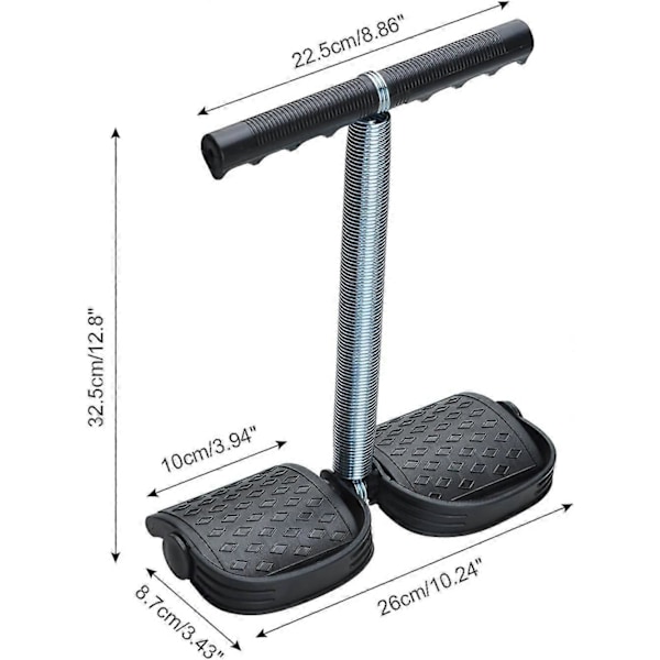 Træk Elastisk Reb Spænding Mave Fjeder Materiale Ben Træner Mave Trimmer Bodybuilding Rimentator til Fitness Yoga Træning (Sort)