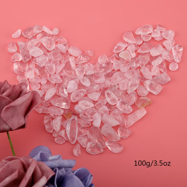 Tumblede stenchips knuste naturlige krystal kvartsstykker (pink)