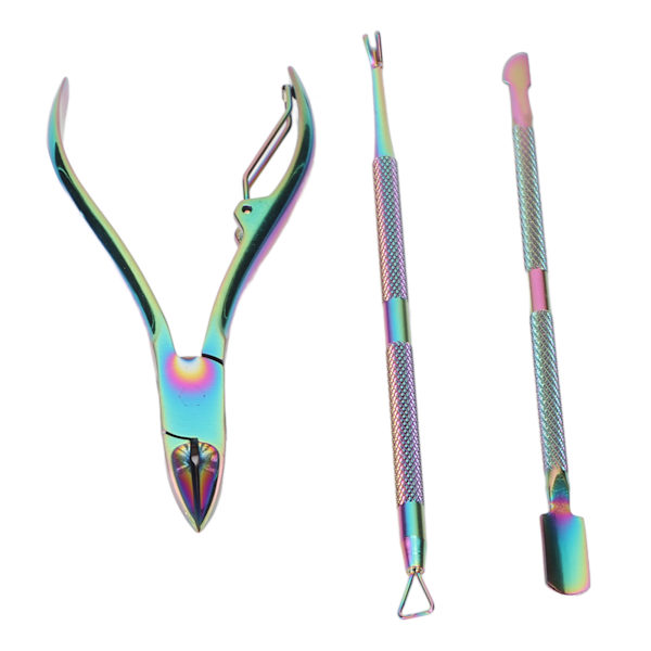 3 st Nagelband Trimmer Set Rostfritt Stål Professionell Nagelvård Nagelband Pusher Scraper Set för fingernaglar Tånaglar