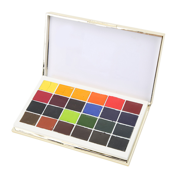 Vannfarger Blå Brilliant Safir Boks 24 Farger Metallisk Glitter Solid Transparent Vannfarge
