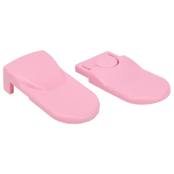 Babysikkerhetslås Multifunksjonell Anti-klem Dobbel Snap-lås for skapskuff, rosa