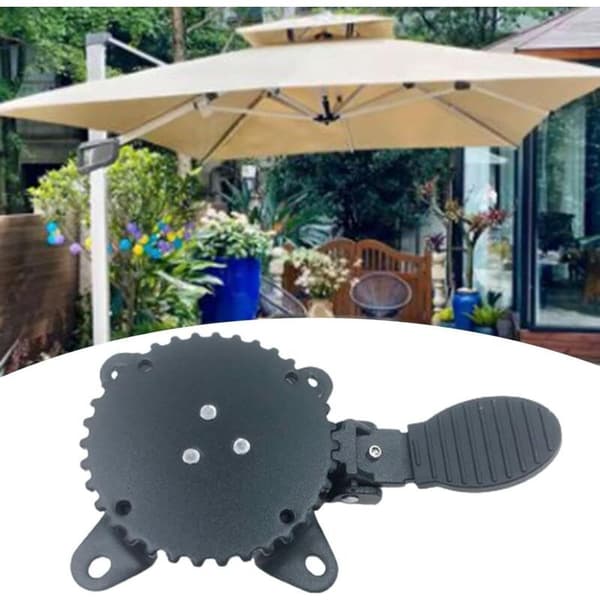 360° roterende parasolfod, parasoltilbehør, udendørs parasolstativ, robust parasolholder til havefiskeri Black