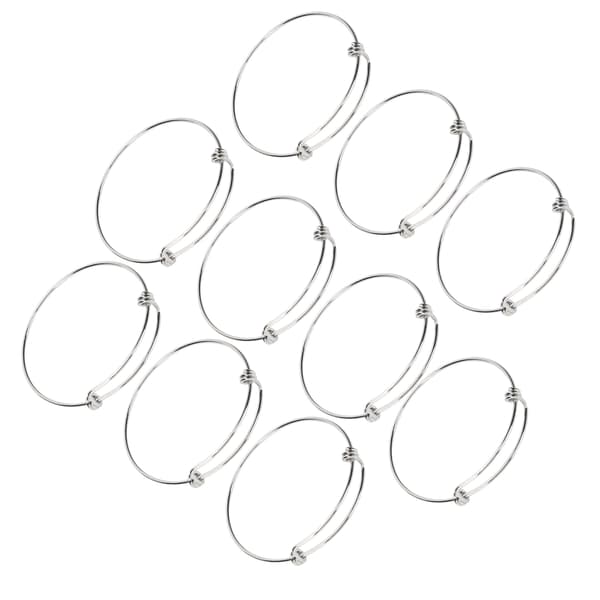 10 stk. armbånd i rustfritt stål 1,6 mm justerbart utvidbart spiralarmbånd DIY-tilbehør