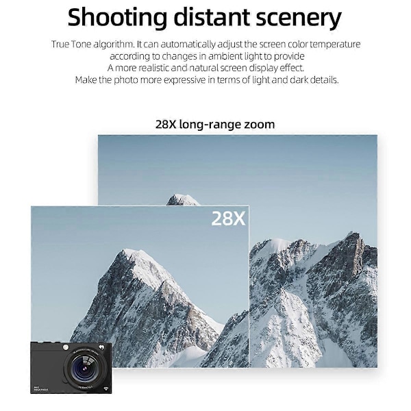 4K Autofokus LENS 64MP Digitalt Videokamera Hvid
