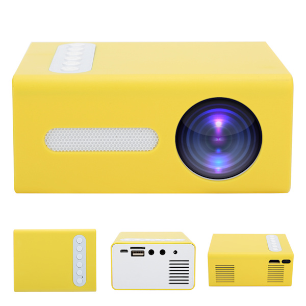 Kotitalouden projektori AV kannettava LED Mini CrossBorder kaukosäätimellä 110240V(Jaune Prise EU)