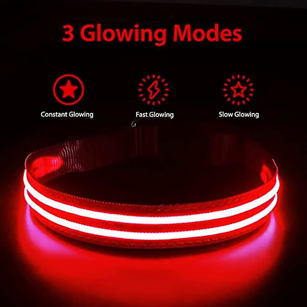 Uppladdningsbart Lysande Hundhalsband LED Blinkande Halsband och Vattentätt Säkerhetshalsband med Justerbart LED-Halsband för Små/Mellanstora/Stora Hundar Supe
