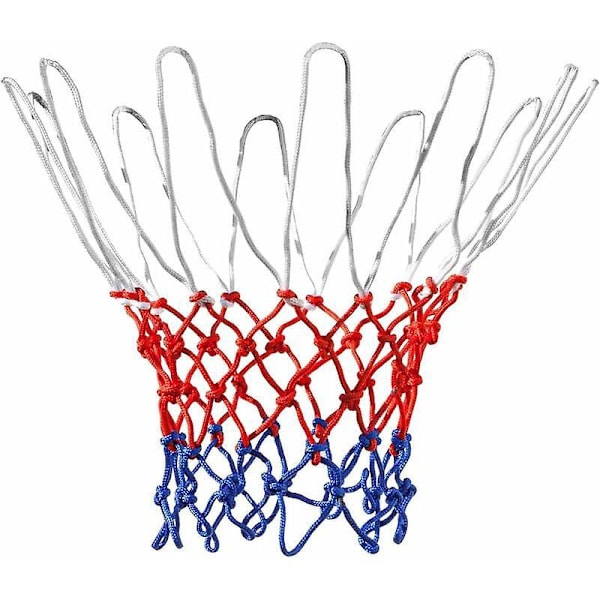 2 stk. Rød/Hvit/Blå Nylon Basketballnett 12 Løkker