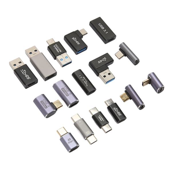 16 st USB-adaptrar USB 3.0 3.1 Typ C Aluminiumlegering Olika Vinklar USB-adapterkit för Telefon Dator Periferiutrustning