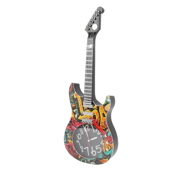 Gitarr Väggklocka Simulering Tid Noggrann Gitarr Klocka Väggdekor för Hem Sovsal Sovrum 5680 Gitarr