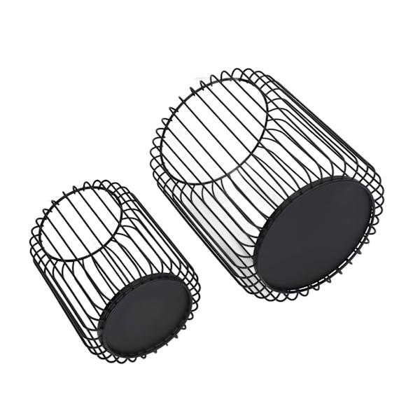 Burfågel Ljusstake Set Matt Svart Metall Cylinder Modern Enkel Fågelbur Ljus Hållare för Café Matsal Bord Mantels