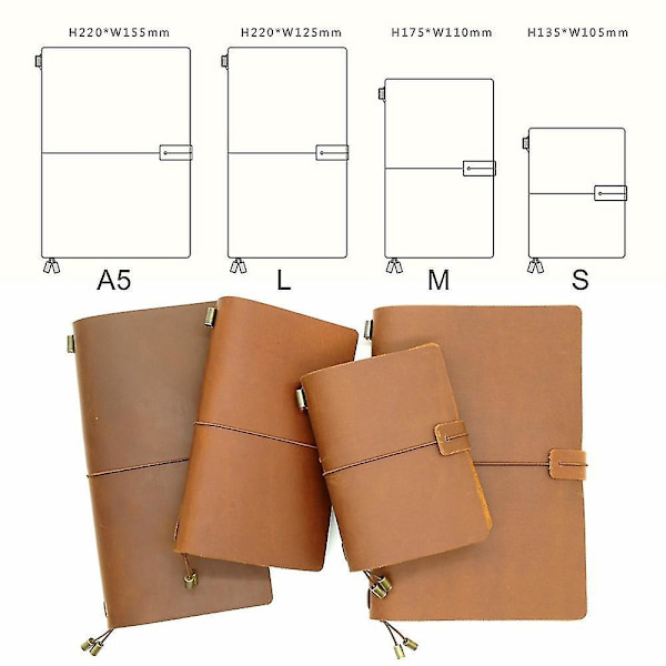 Vintage käsintehty nahkainen Traveler's Notebook Journal S passi 13x9 A08
