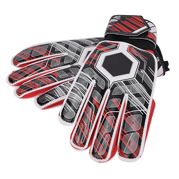 Latex nylon PU fingerbeskyttelse fodboldmålmandshandsker til voksne børn (rød 9#)