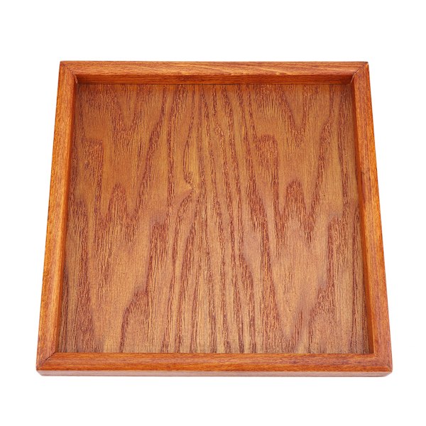 Firkant serveringsbrett i massivt tre for te, kaffe, sushi og snacks til kafé og restaurant (22*22 cm)