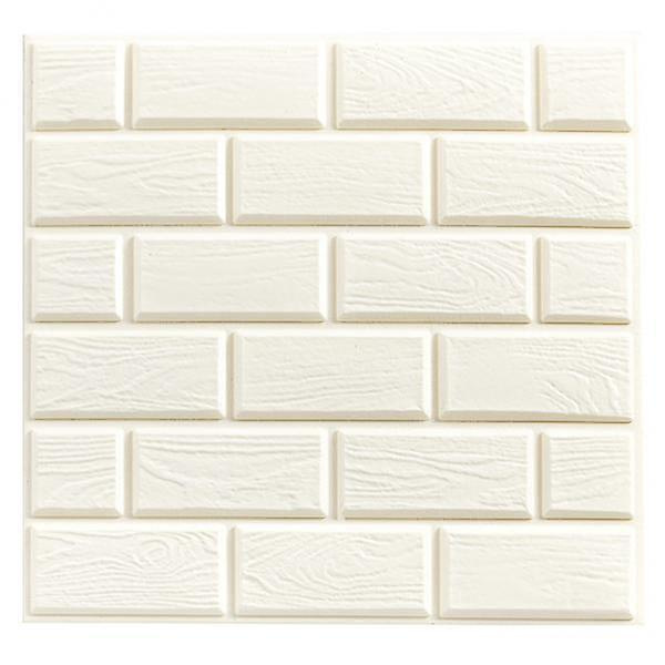 10 x PE-vaahto 3D tiiliseinä tarra itseliimautuva DIY paneelit vedenpitävä valkoinen