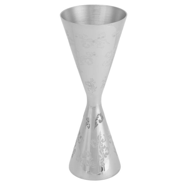 Jigger Rostfritt stål Löv Stripe Double Head Cocktail Bartending Jigger Cup för Bar 60ml 90ml