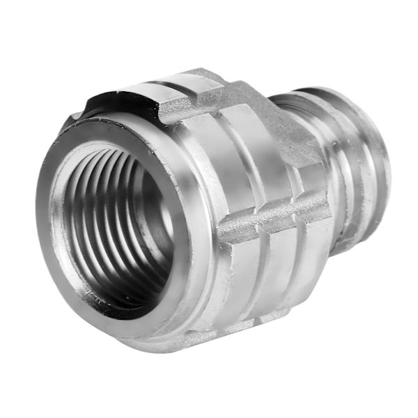 CO2-cylinderadapter, gevindhunkontakt G1/2 til gevindhan G21-4 til SodaStream Soda Club (sølv)