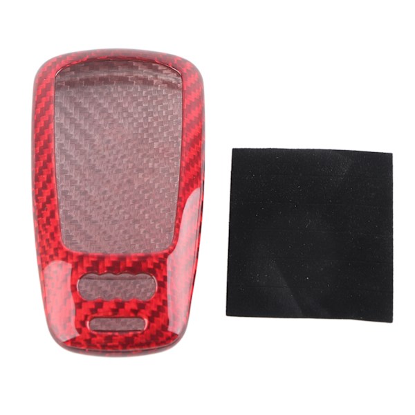 Carbon Fiber Key Case Shell Cover Cap Protector Fit for A4L A4 A5 TT 2017(Red)