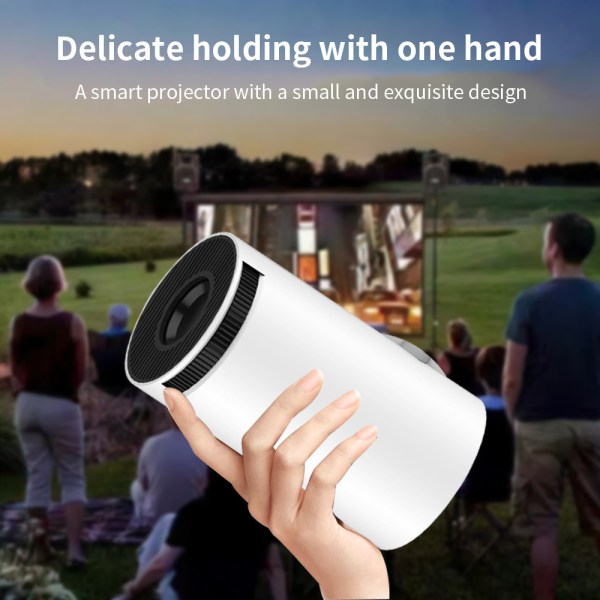 Hvit projektor 4k Android 11 Dual Wifi6 200 Bt5.0 1080p 1280*720p Vit