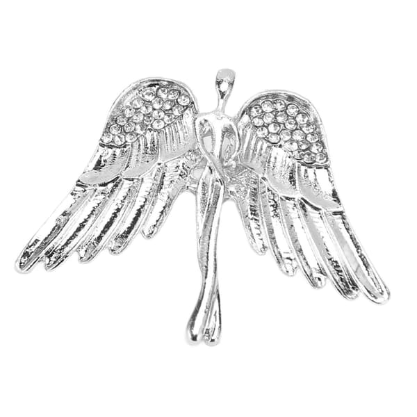 Engel Brosje Nål Legering Rhinestone Krage Nål Kåpe Genser Dekorative Tilbehør Sølv