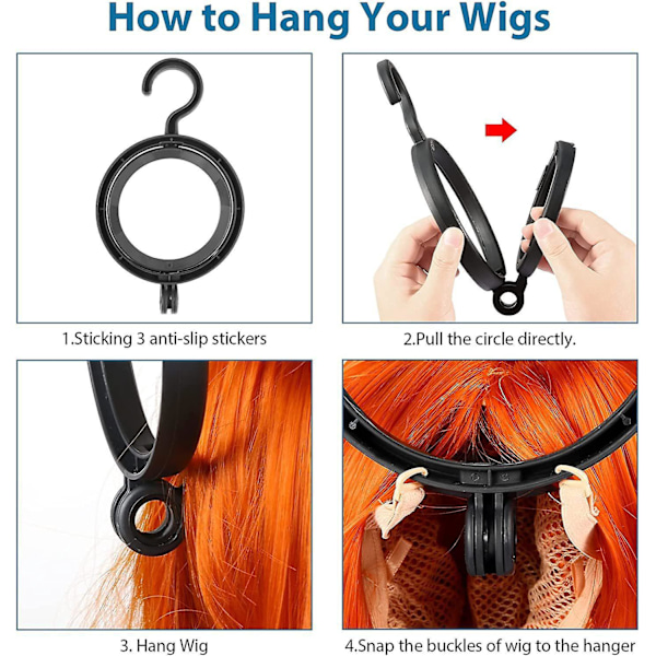 Hängande perukhållare, peruktork, 3-pack