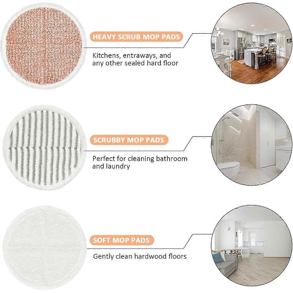 10 stk. moppeputer erstatning for mopp vaskbare moppeputer