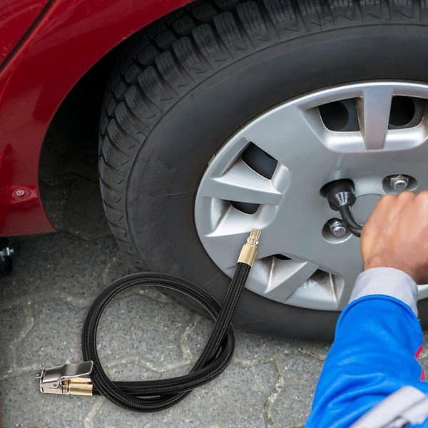 Dækpumpeforlænger, bilslangeadapter, bildækpumpeslange, dækpumpeslange - 50 cm