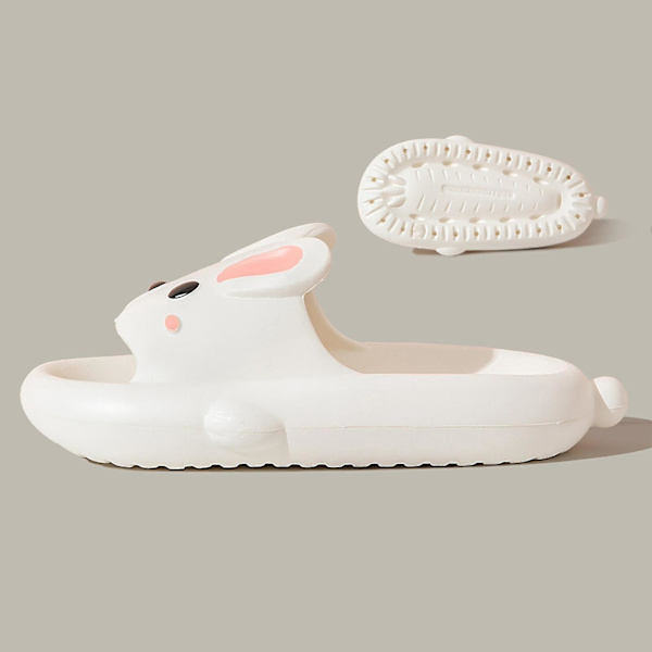 Mjuka Antislip Cartoon Bunny Barntofflor, Flerfärgad Grå, Storlek 39-40
