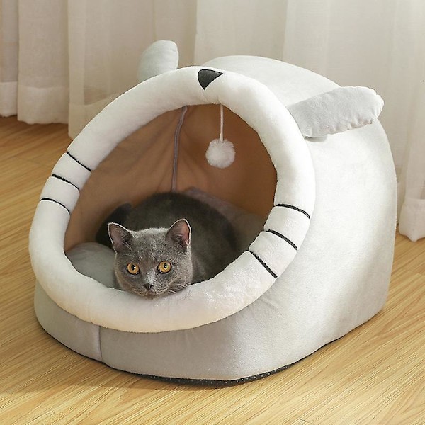 Innekattens husbädd, söt mjuk kattbädd, M-35*35*31cm
