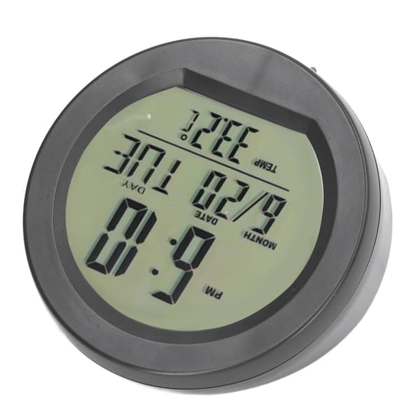 Bil Digital Temperatur Instrumentbräda Klocka Soldriven Automatisk Mini Bil Digital Termometer Klocka