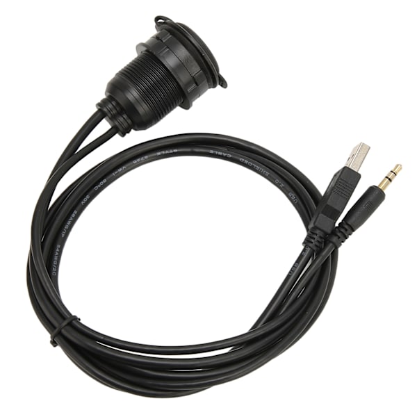 USB 2.0 3,5 mm AUX-förlängningskabel hane honanslutning Flush Mount förlängningskabel för bilcykel