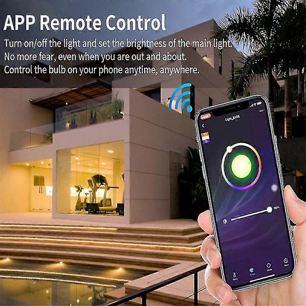 Wifi Lampa E27 12w RGB Färgrik Lampa med Appkontroll - Bluetooth Smart Lampa