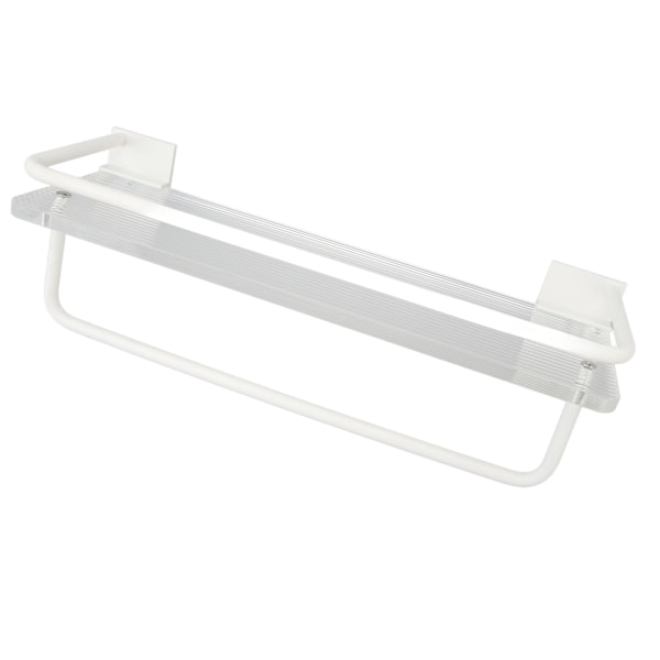 Bad flytende hyller 30cm Punch Free Aluminium Akryl Veggmontert Bad Oppbevaringshylle for Toaletter med Stang