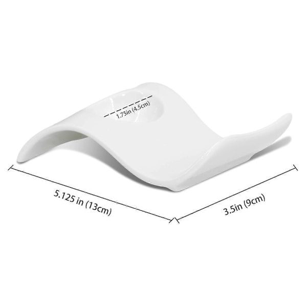 Eggeglass Sett med 4, Keramisk Eggeholder + Kokt Eggkutter, Hvit Eggeglassdekor for Frokost og Brunch