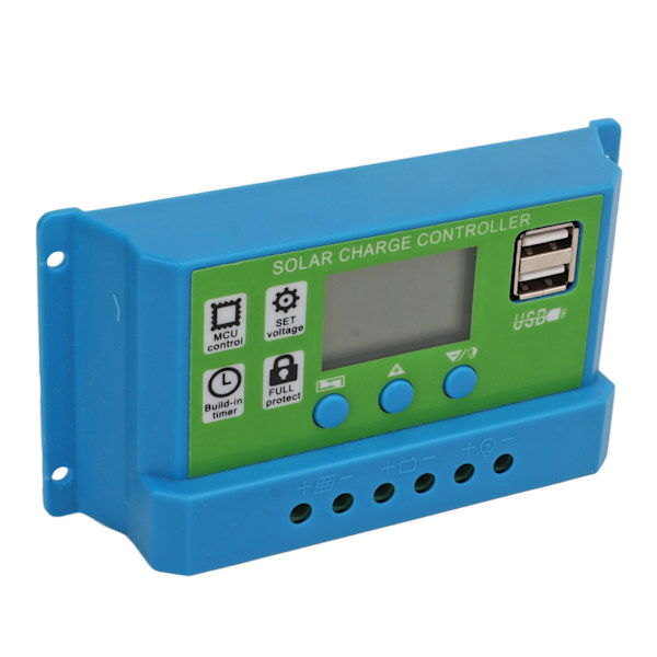 Solar ladekontroller digital skjerm parametere justerbar solcellepanel laderkontroller 12V 24V adaptiv 30A