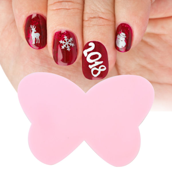 Manicure-værktøjssæt DIY neglekunst-displayholder neglelakbakke neglekunstværktøj pink sommerfugl