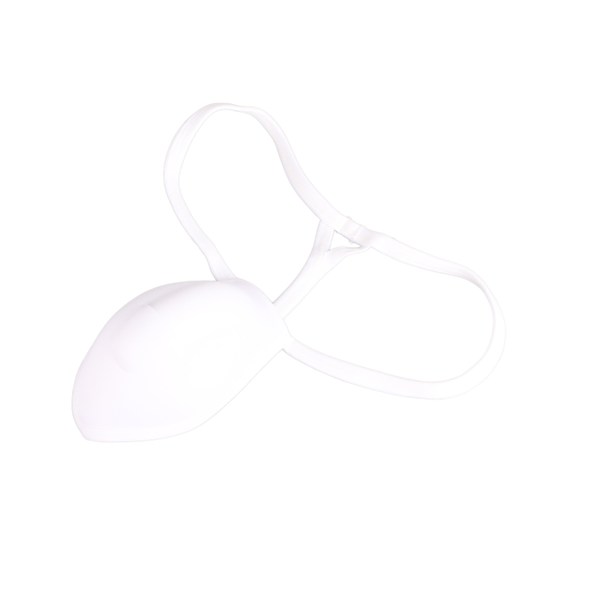 Bulge Cup Mjuk Polyester Bomull Stereo Form Bulge Täckande Underkläder Cup med rem Vit M