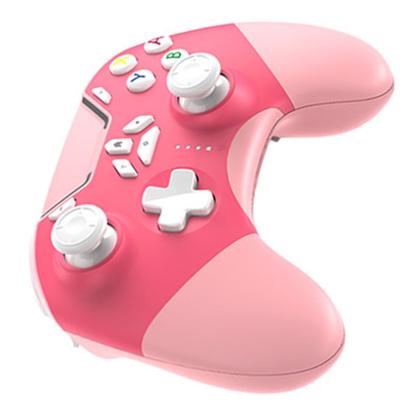 Bluetooth-spillkontroller - Multifunksjonell trådløs spillkontroll med strømvisning for Switch PC-telefon nettbrett TV rosa
