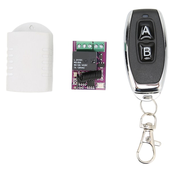 Fjärrkontrollbrytare 1 CH trådlös RF-mottagarbrytare för LED-lampor Motor DIY-funktion 24V