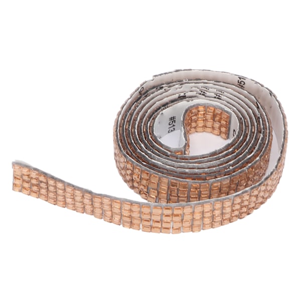 5 Yard Rhinestone Ribbon Sticker Stærk klæbrig selvklæbende krystal Rhinestone Strips til DIY dekoration Golden