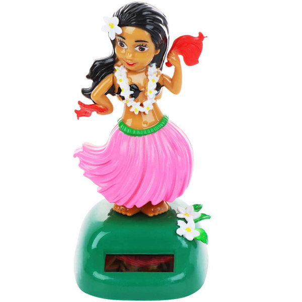 Söt sol Hawaiian dansfigur bilinstrumentbräda leksak med solpanel skakande huvuddocka dansande figur leksak för sovrum familjeskrivbord