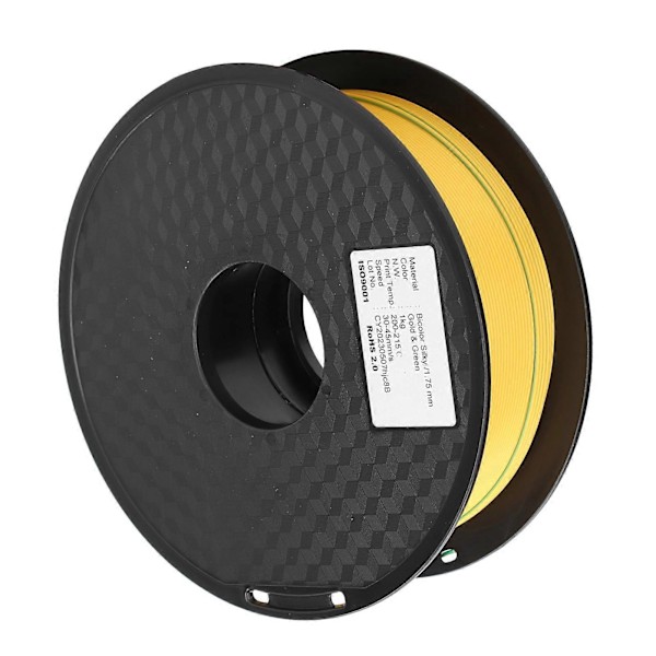 3D Printer PLA Filament Dobbelt Farve 1.75mm Silkeagtig 3D Printer Dikromatisk Filament Guld og Grøn