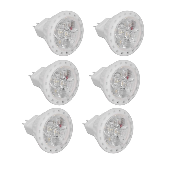 6 stk MR11 LED lyspære 4W GU4 dobbel pin pære Dimbar 360lm lampe for gangvei hage landskapsområder 220V hvitt lys 6000K