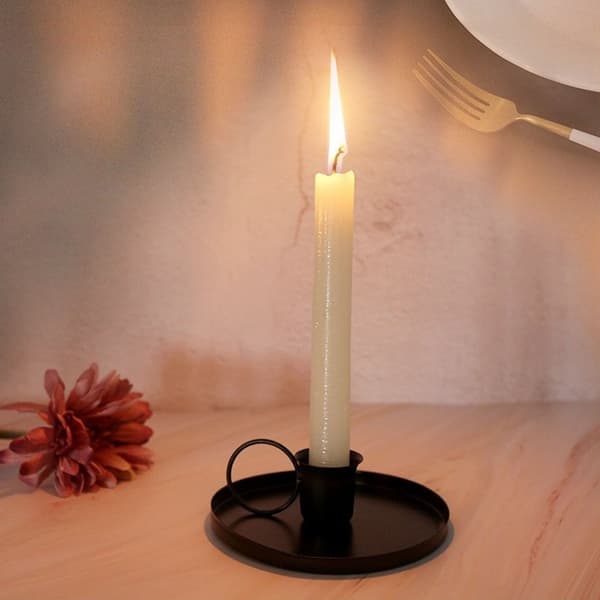 Elegant Retro Lysestage i Jern til Meditation - Sæt med 2