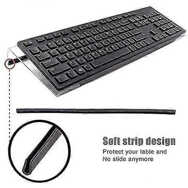 Tastaturstativ i Akryl - Klar Akryl Tastaturhylle med Gummilist - Akryl Tastaturholder for Enkel Ergonomisk Skriving og Arbeid